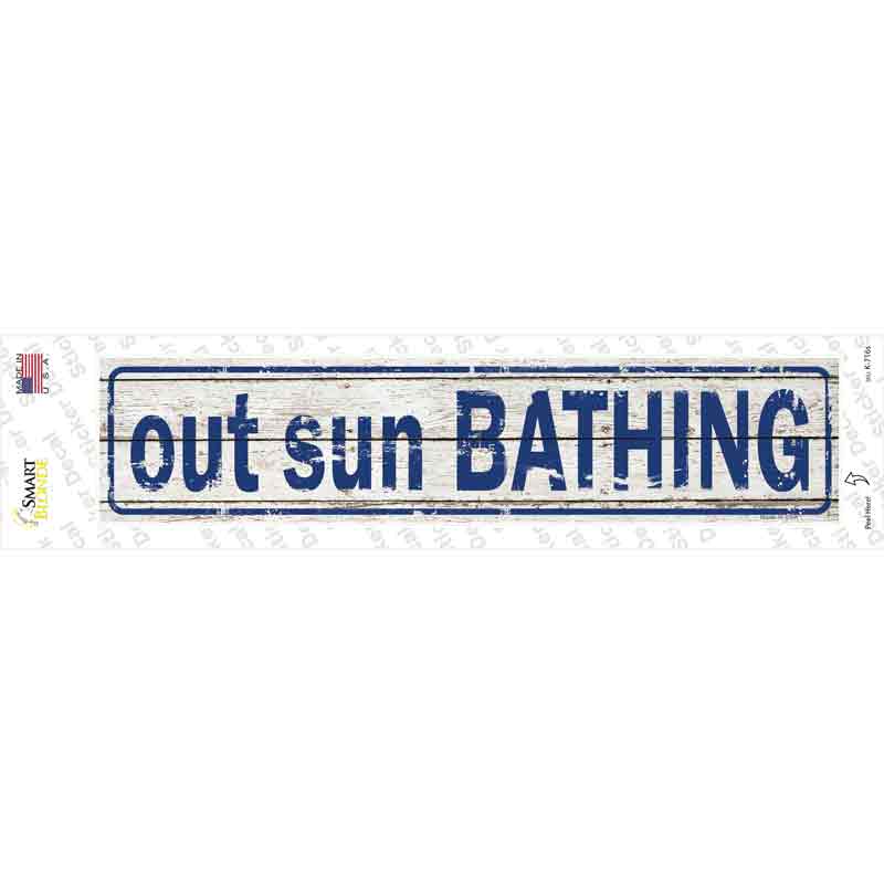Out Sun Bathing Novelty Narrow Sticker Decal