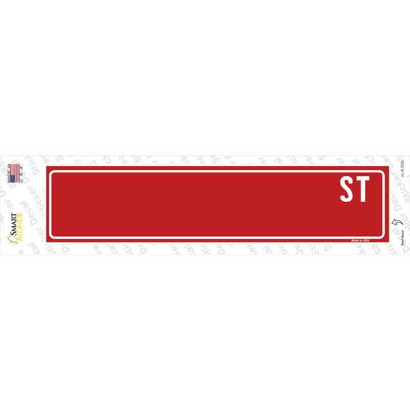 Red Street Blank Novelty Narrow Sticker Decal