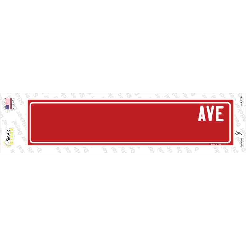 Red Avenue Blank Novelty Narrow Sticker Decal