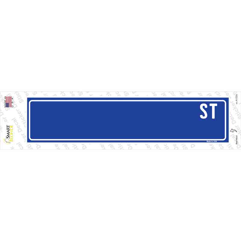 Blue Street Blank Novelty Narrow Sticker Decal