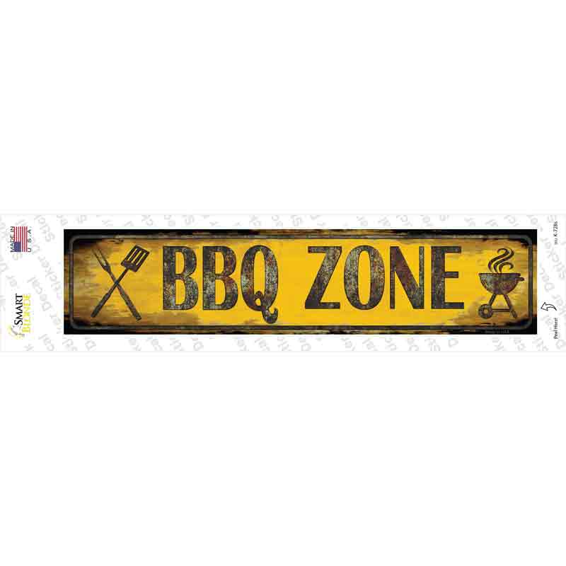 BBQ Zone Novelty Narrow Sticker Decal