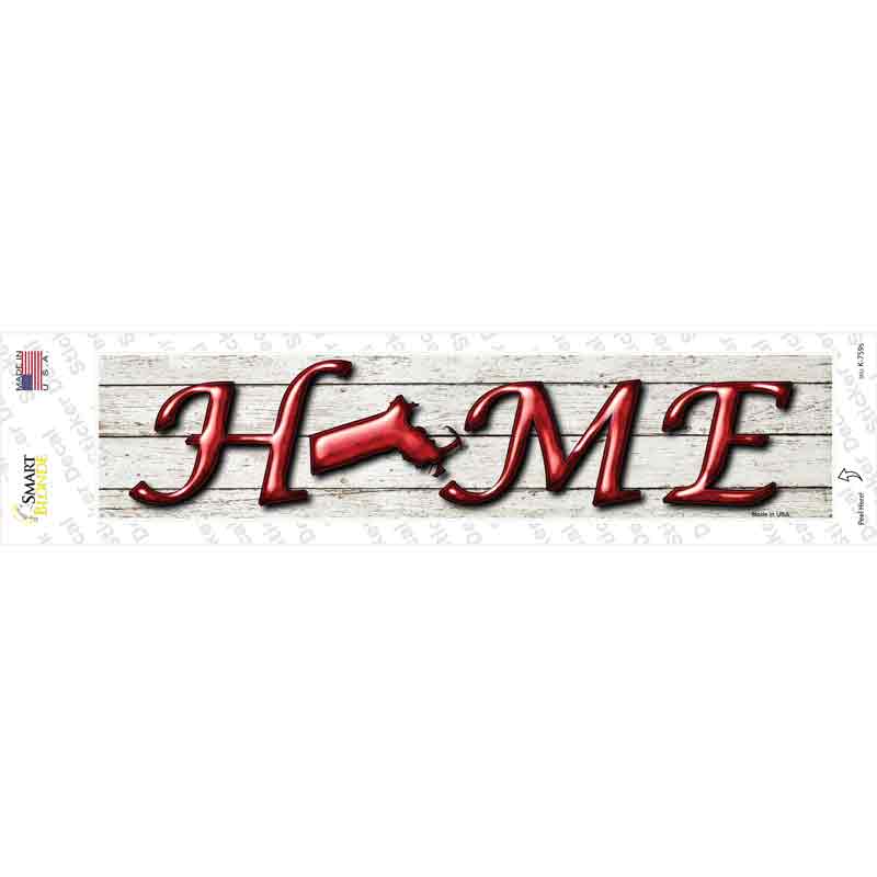 Massachusetts Home Outline Novelty Narrow Sticker Decal