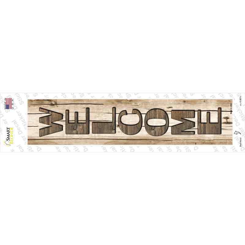 Welcome Wood Novelty Narrow Sticker Decal