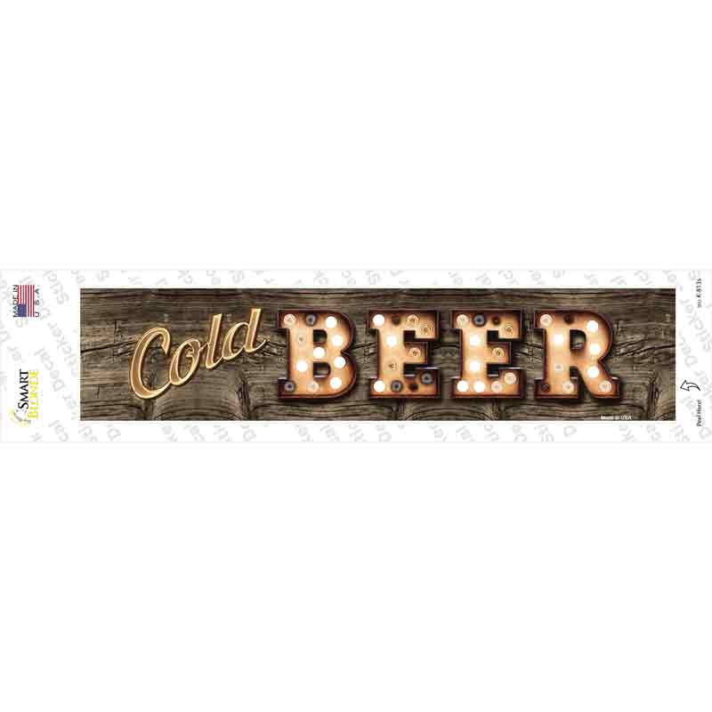 Cold Beer Bulb Lettering Novelty Narrow Sticker Decal
