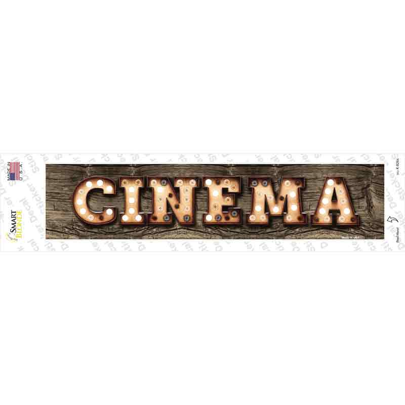 Cinema Bulb Lettering Novelty Narrow Sticker Decal
