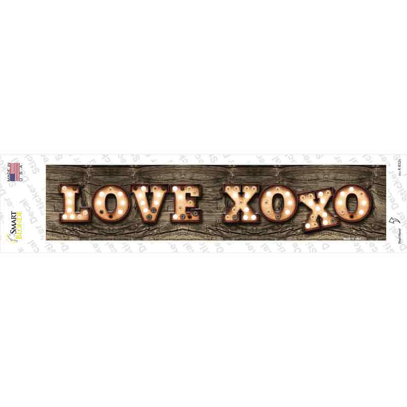 Love XOXO Bulb Lettering Novelty Narrow Sticker Decal