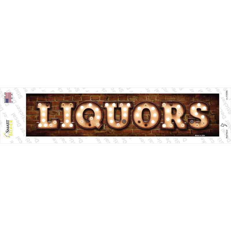 Liquors Bulb Lettering Novelty Narrow Sticker Decal
