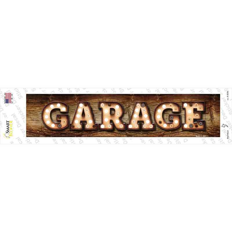 Garage Bulb Lettering Novelty Narrow Sticker Decal