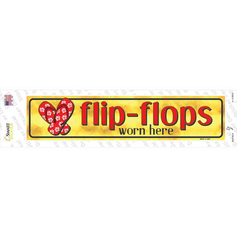 Flip Flop Worn Here Novelty Narrow Sticker Decal