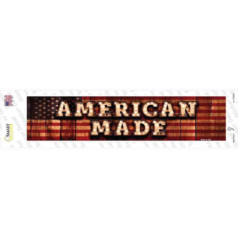 American Made Bulb Lettering Novelty Narrow Sticker Decal
