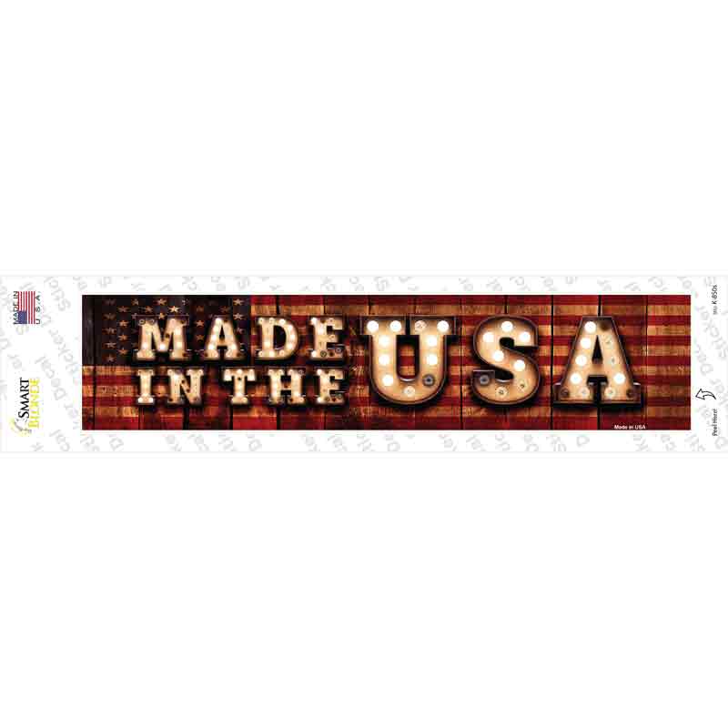 Made in the USA Bulb Lettering Novelty Narrow Sticker Decal