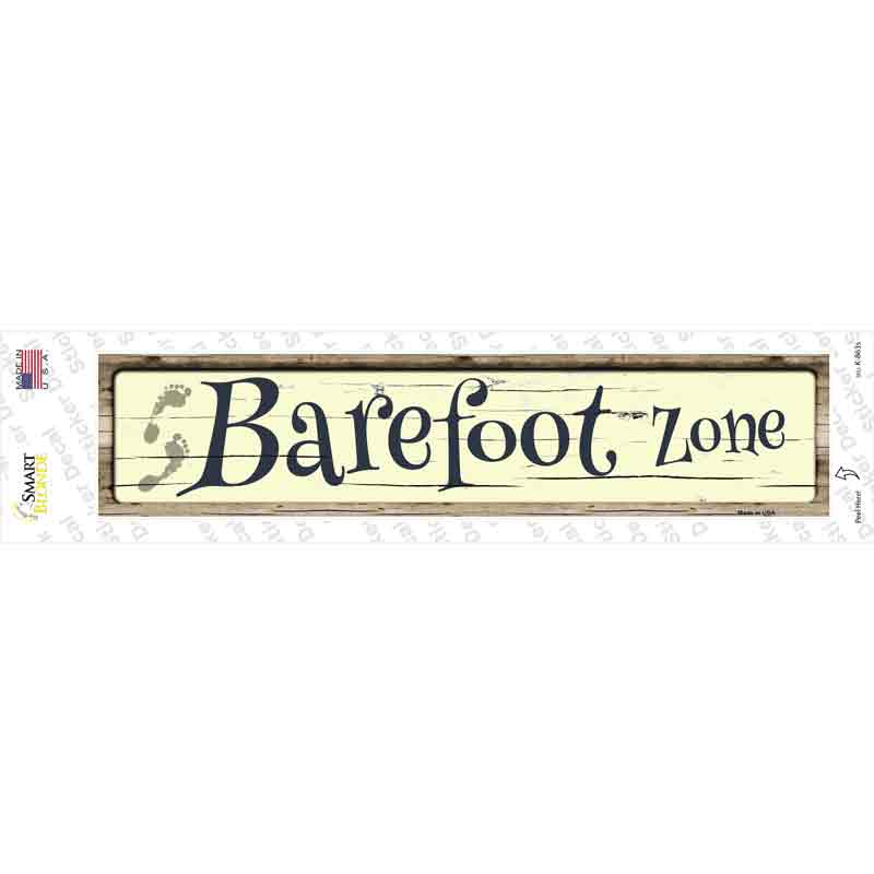Barefoot Zone Novelty Narrow Sticker Decal