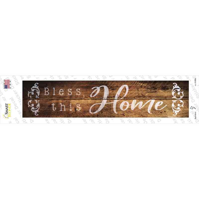 Bless This Home Wood Silhouette Novelty Narrow Sticker Decal