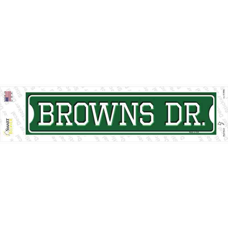 Browns Dr Novelty Narrow Sticker Decal