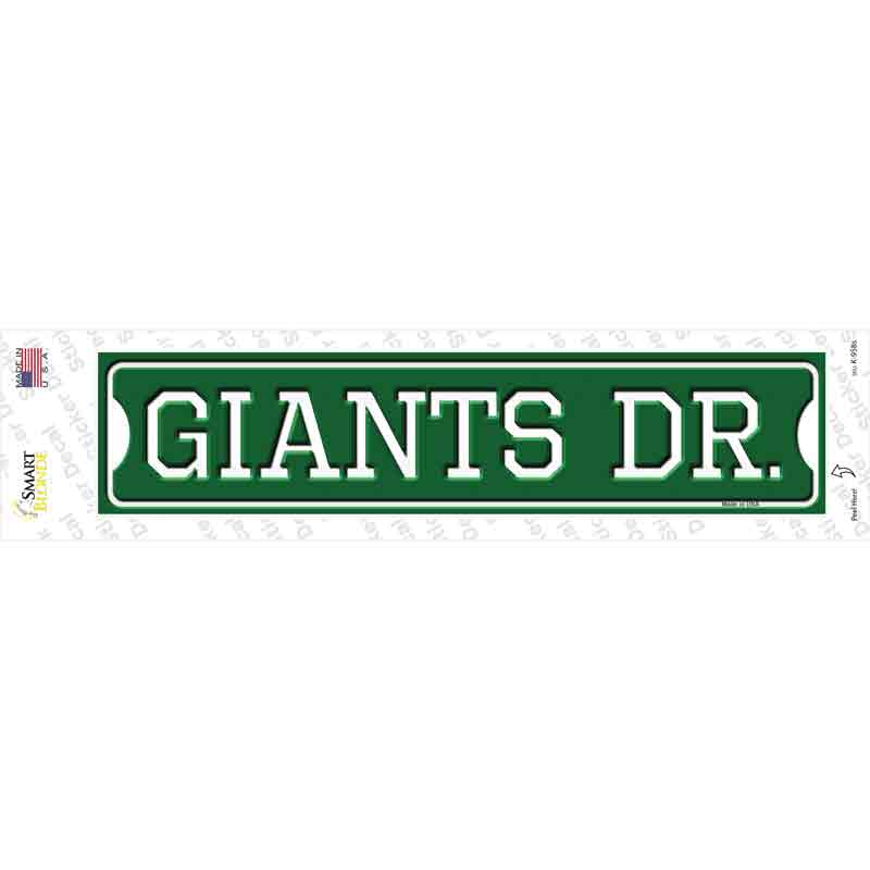 Giants Dr Novelty Narrow Sticker Decal