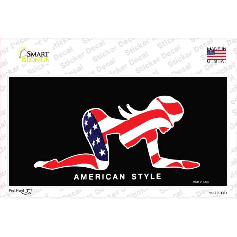 American Style Sexy Flag Pose Novelty Sticker Decal