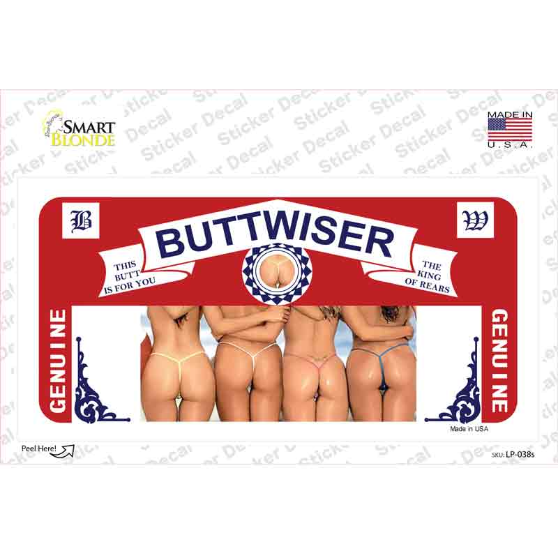 Buttwiser Beer Girls Novelty Sticker Decal