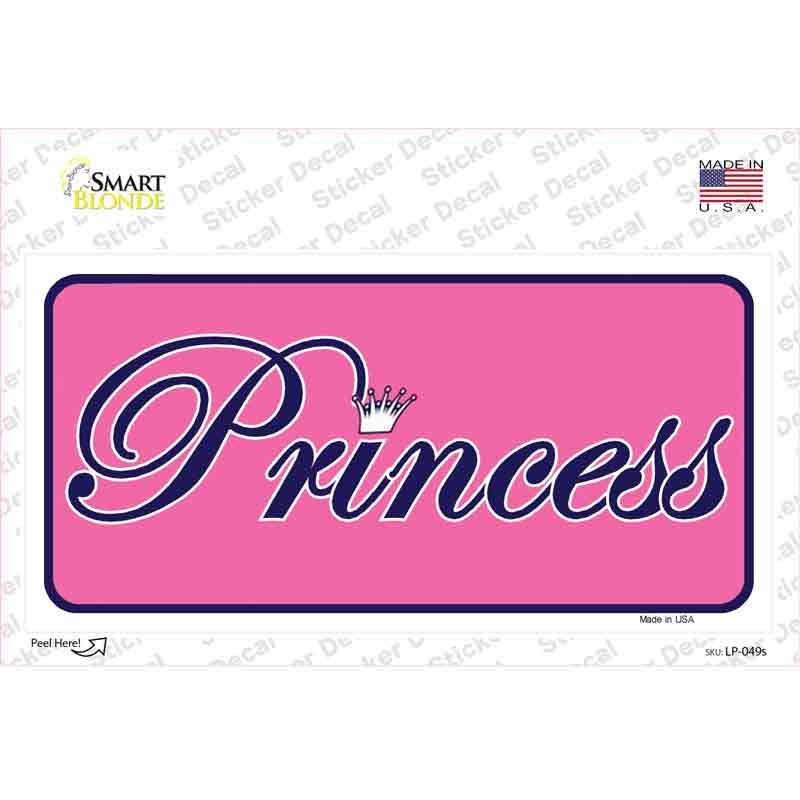 Pink Princess Tiara Novelty Sticker Decal