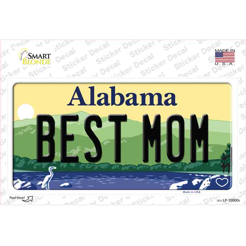 Best Mom Alabama Novelty Sticker Decal