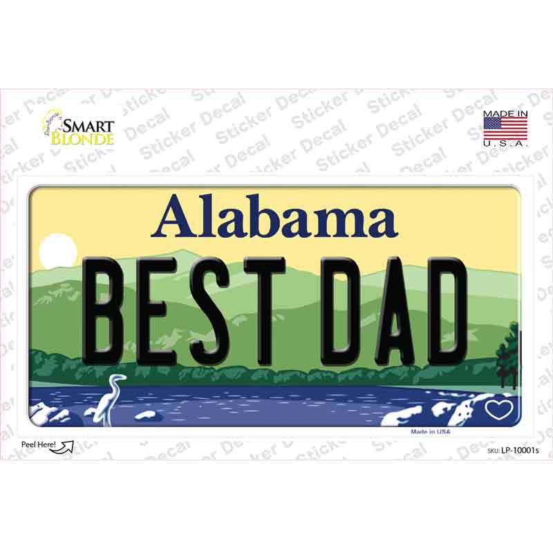 Best Dad Alabama Novelty Sticker Decal
