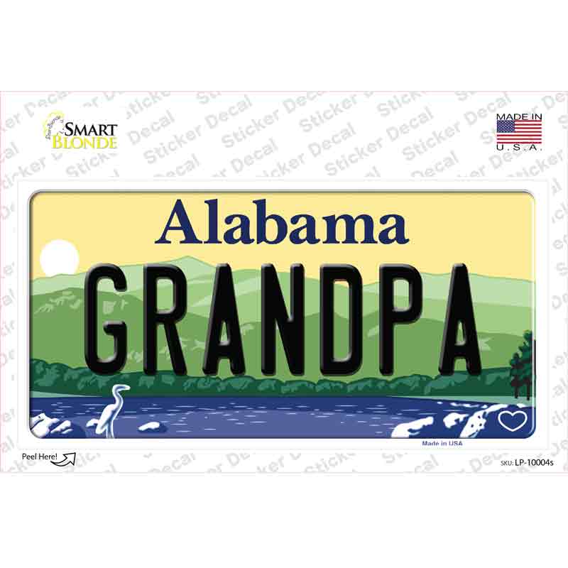 Grandpa Alabama Novelty Sticker Decal