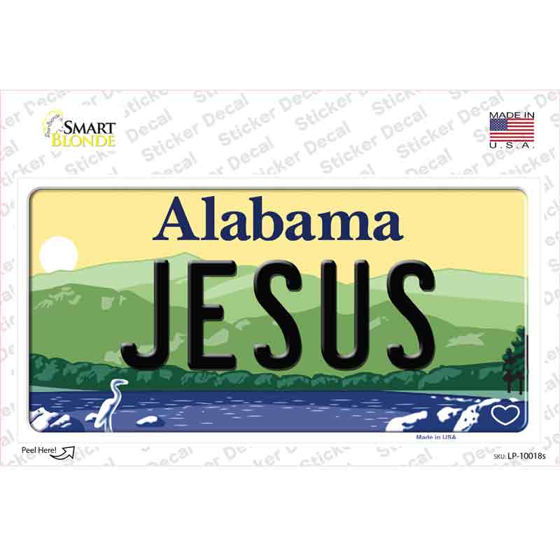 Jesus Alabama Novelty Sticker Decal