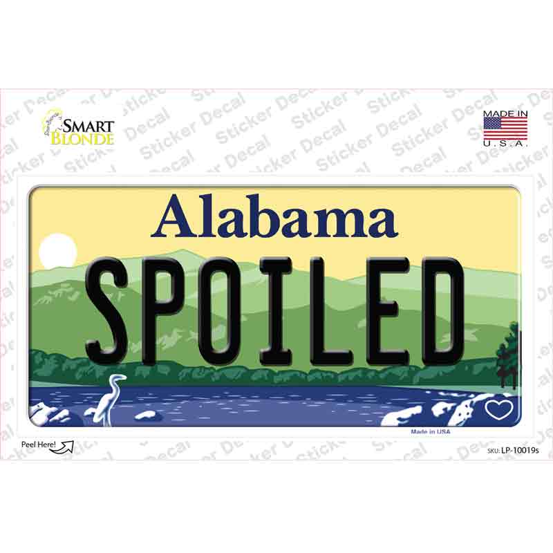 Spoiled Alabama Novelty Sticker Decal