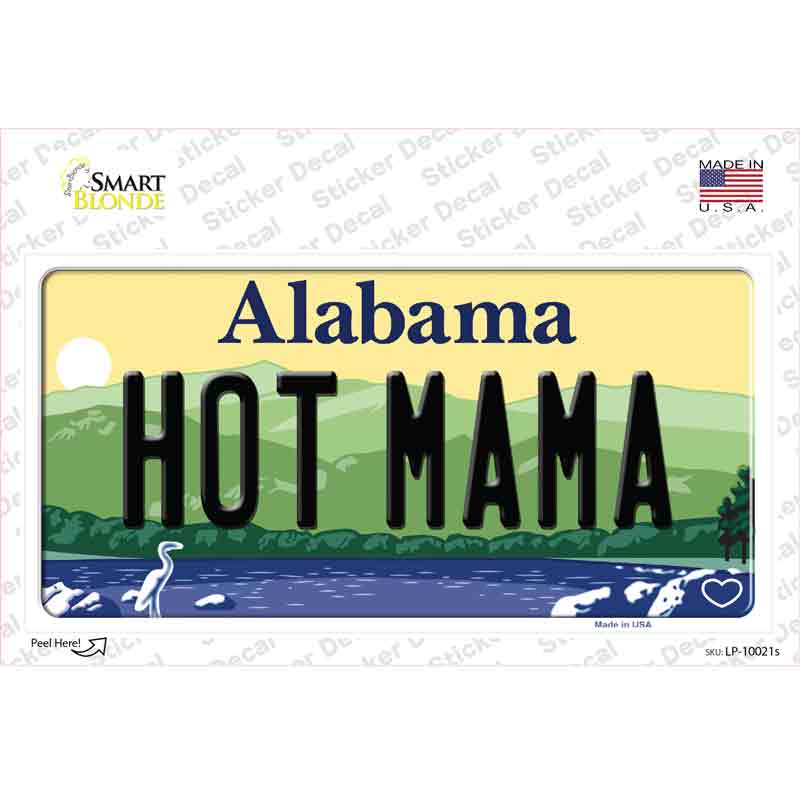 Hot Mama Alabama Novelty Sticker Decal