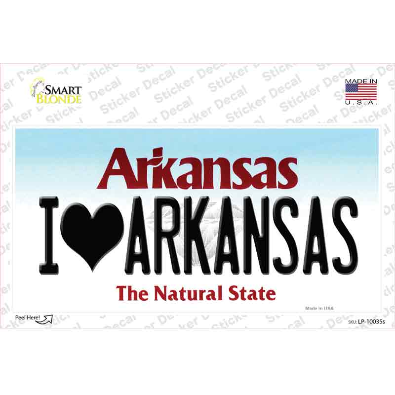 I Love Arkansas Novelty Sticker Decal