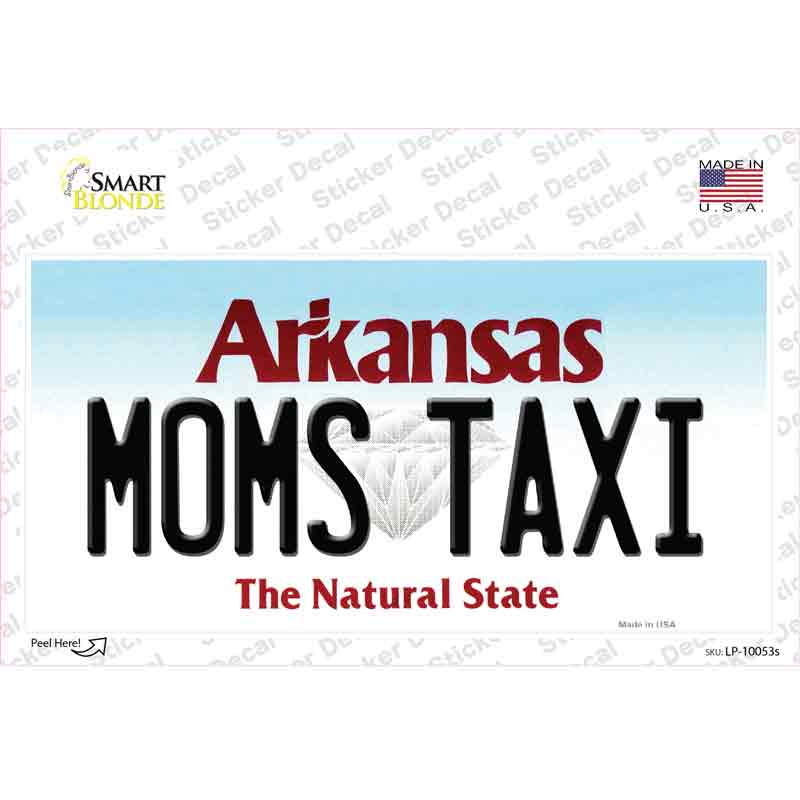 Moms Taxi Arkansas Novelty Sticker Decal