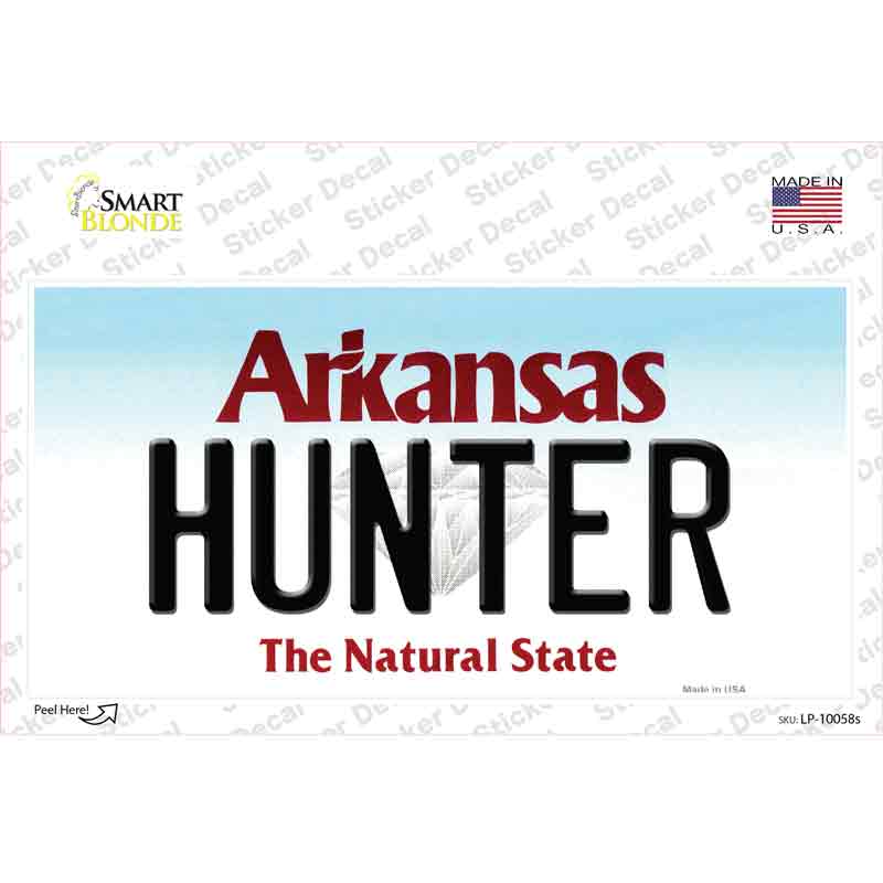 Hunter Arkansas Novelty Sticker Decal