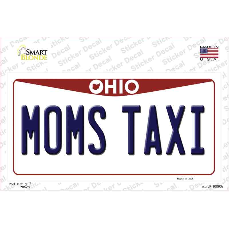 Moms Taxi Ohio Novelty Sticker Decal