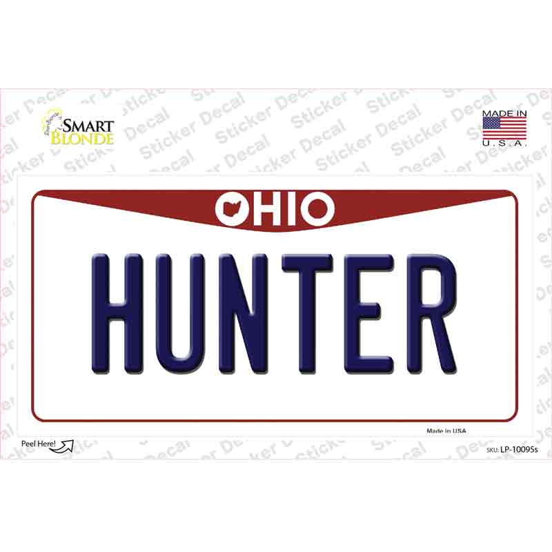 Hunter Ohio Novelty Sticker Decal