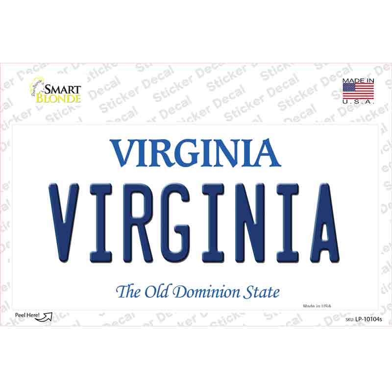 Virginia Novelty Sticker Decal