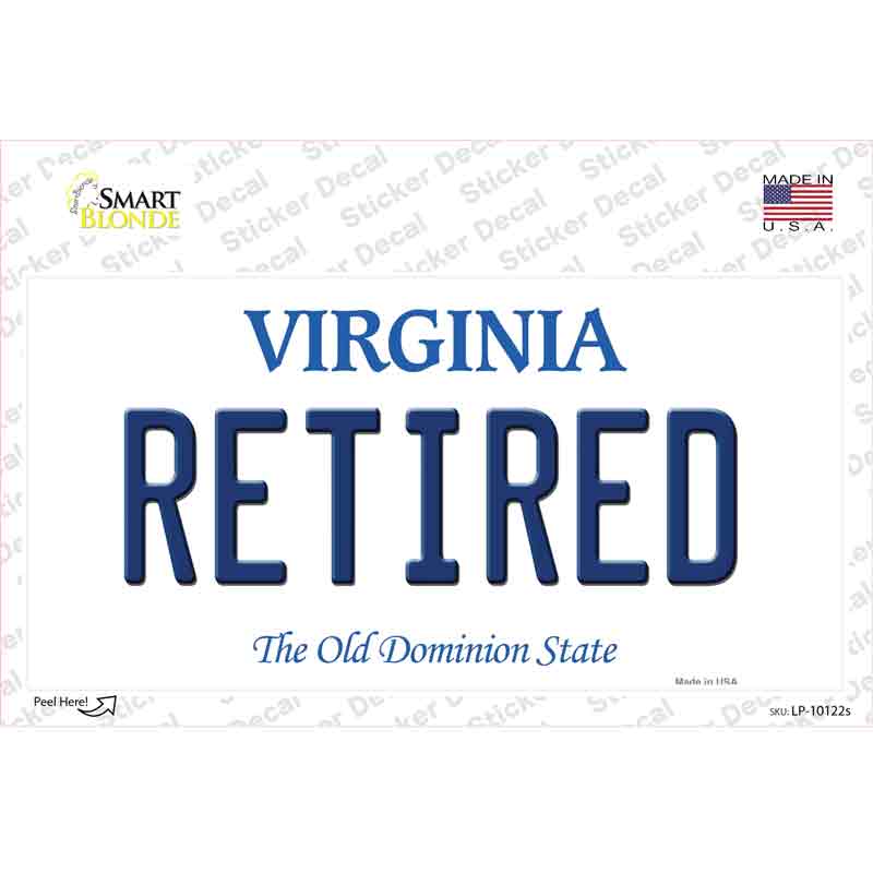 Retired Virginia Novelty Sticker Decal