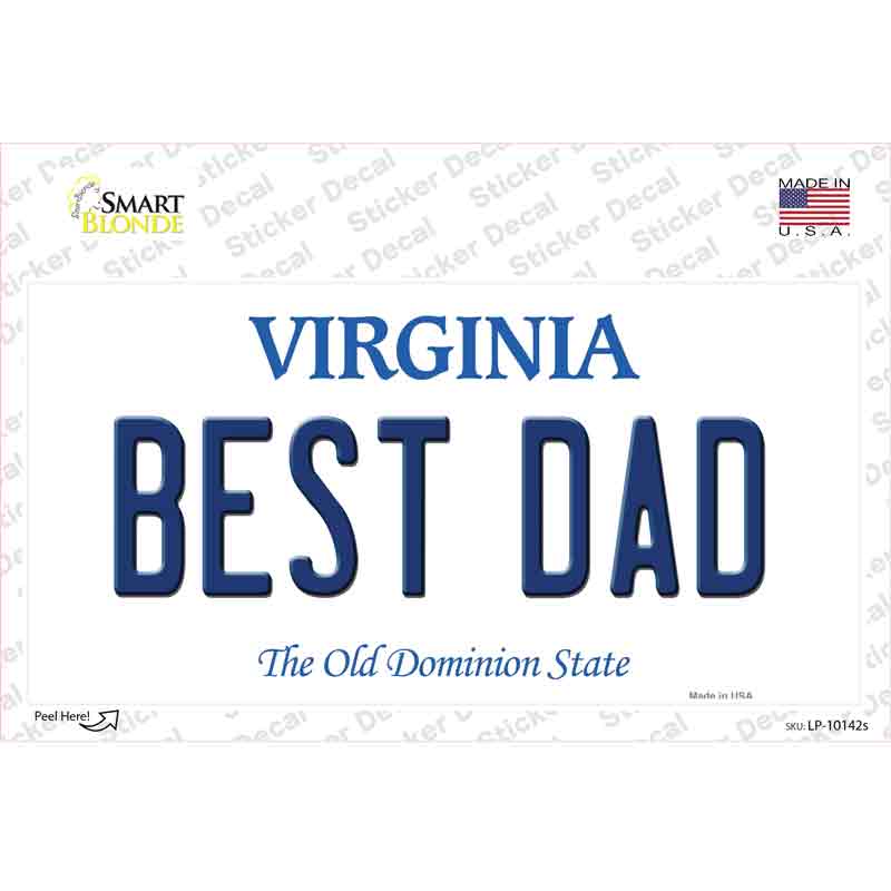 Best Dad Virginia Novelty Sticker Decal