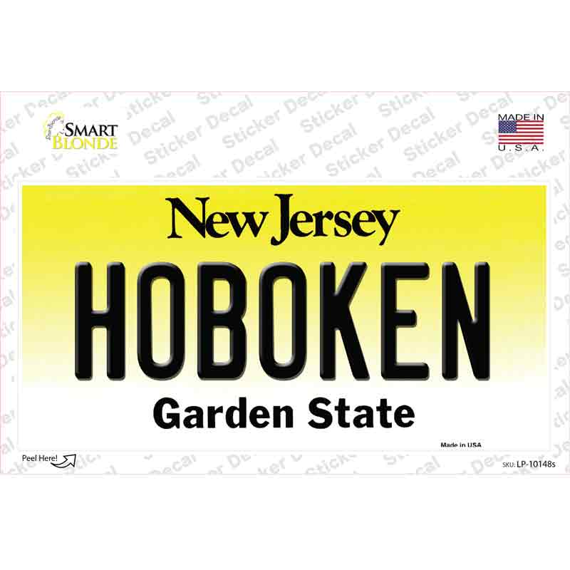 Hoboken New Jersey Novelty Sticker Decal