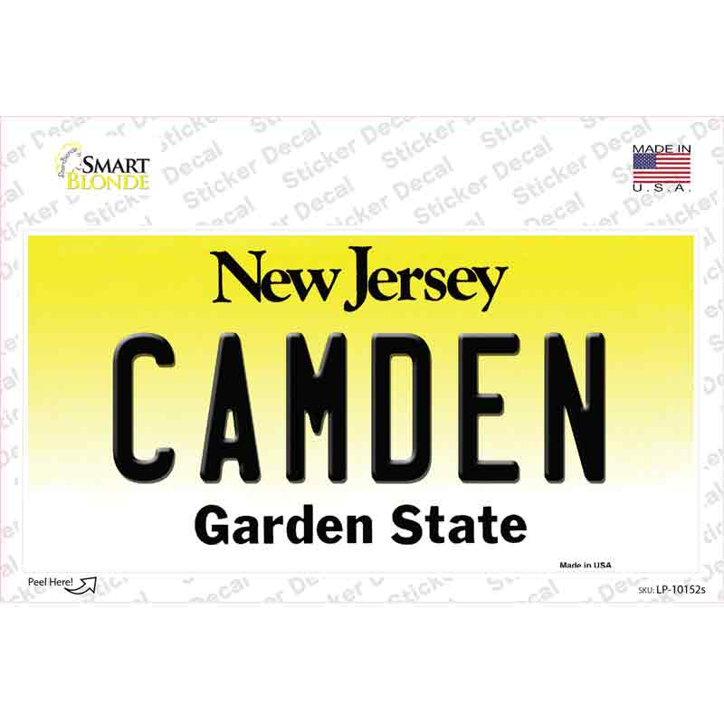 Camden New Jersey Novelty Sticker Decal