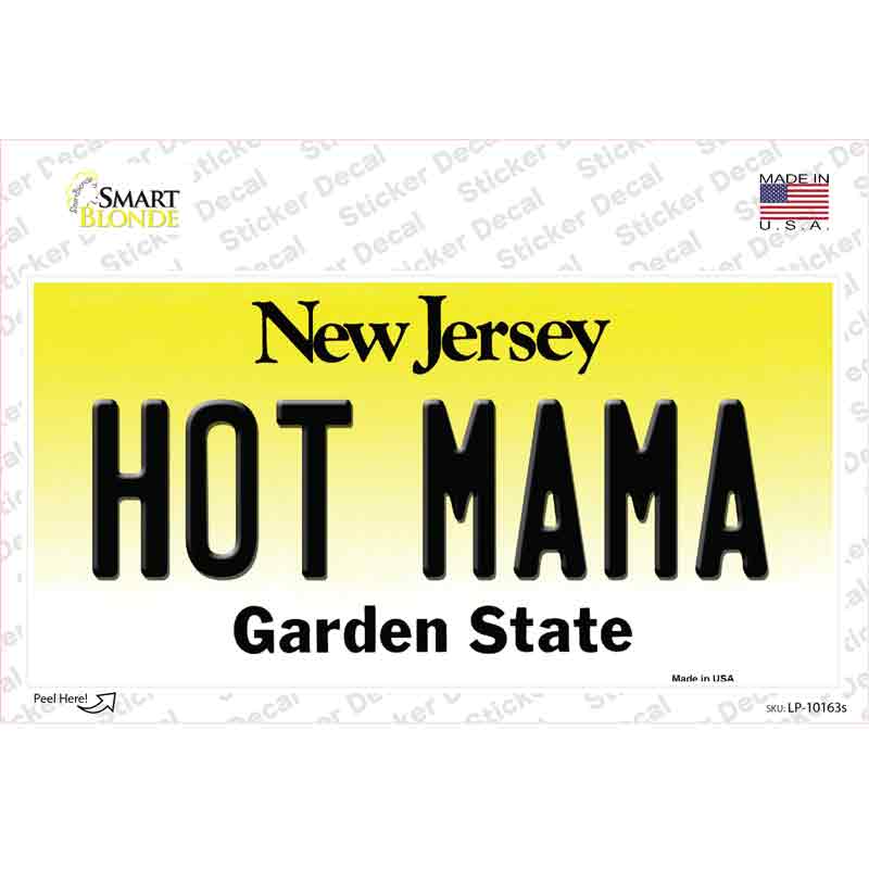 Hot Mama New Jersey Novelty Sticker Decal