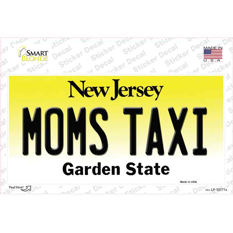 Moms Taxi New Jersey Novelty Sticker Decal