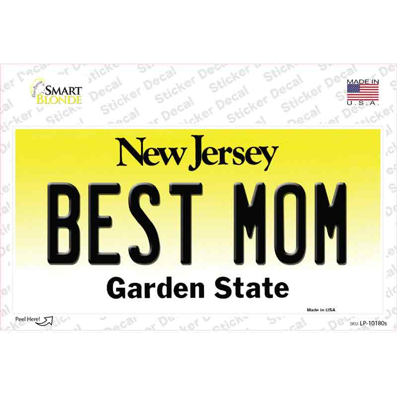 Best Mom New Jersey Novelty Sticker Decal