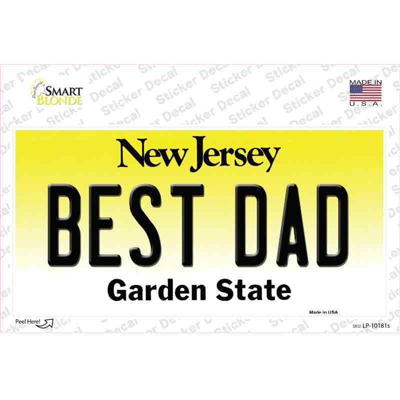 Best Dad New Jersey Novelty Sticker Decal