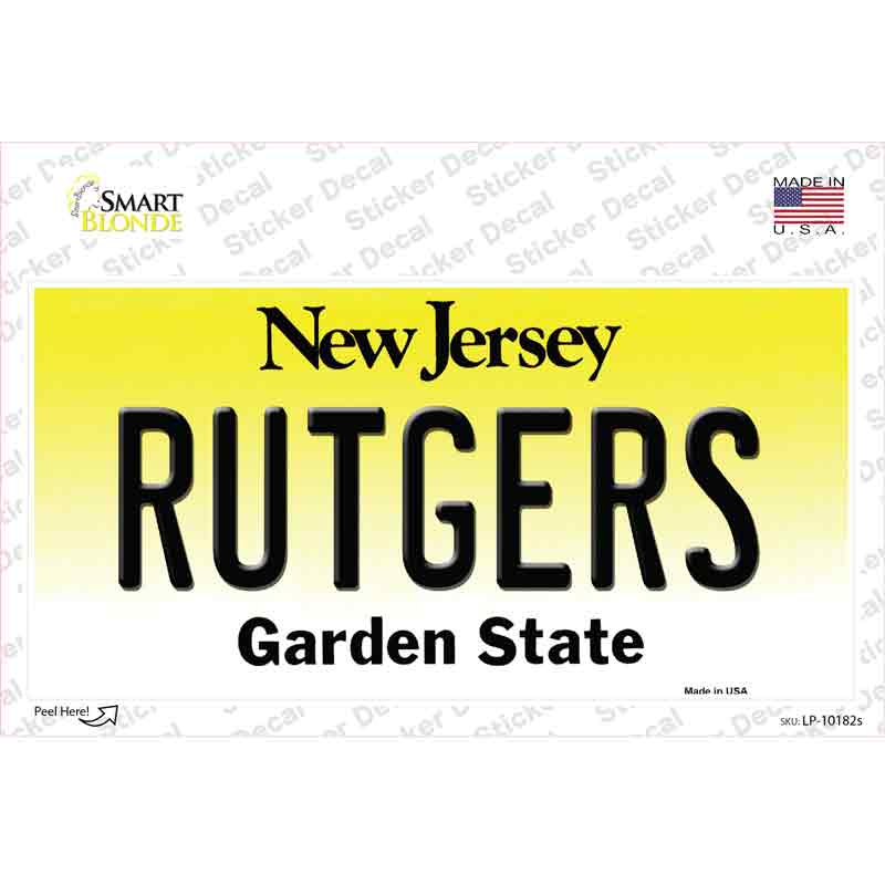 Rutgers New Jersey Novelty Sticker Decal