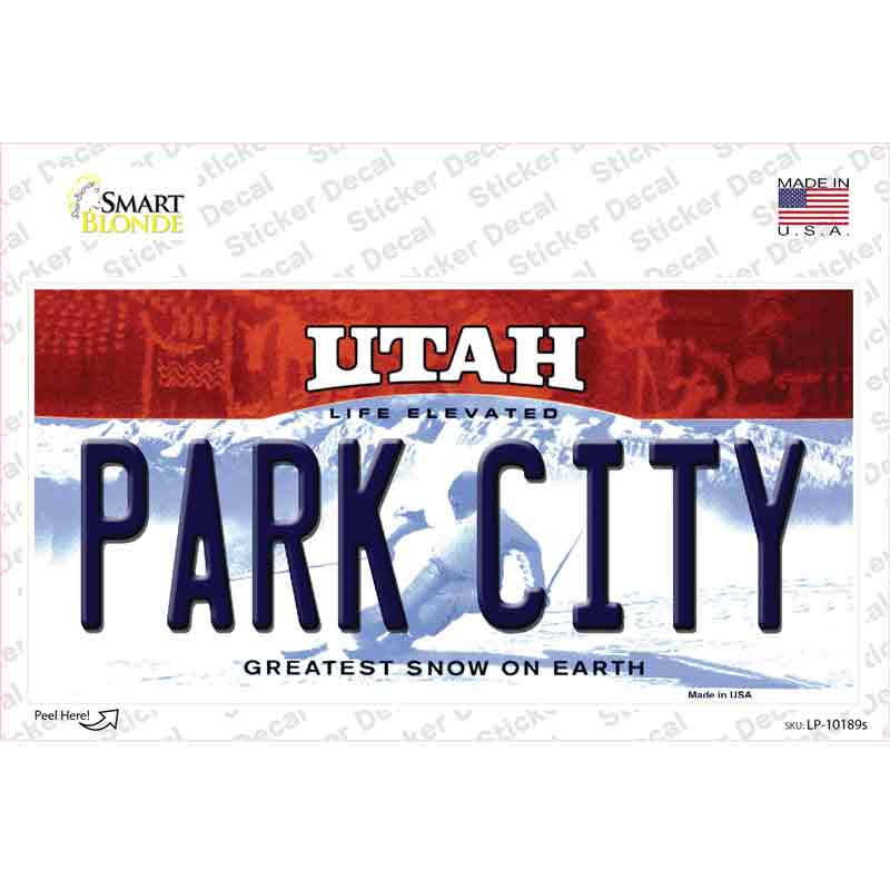 Park City Utah Novelty Sticker Decal