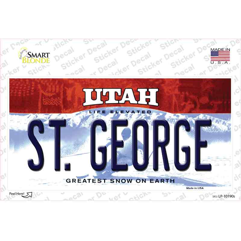 St George Utah Novelty Sticker Decal