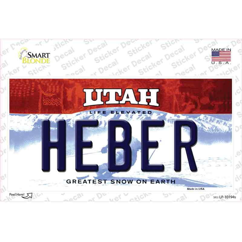 Heber Utah Novelty Sticker Decal