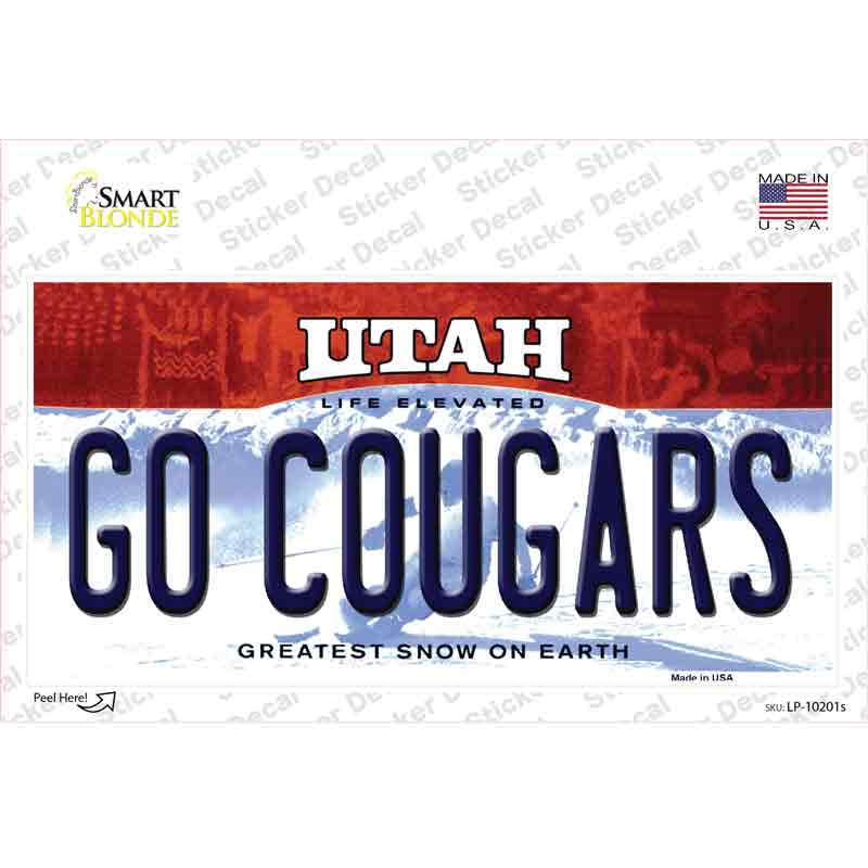 Go Cougars Utah Novelty Sticker Decal