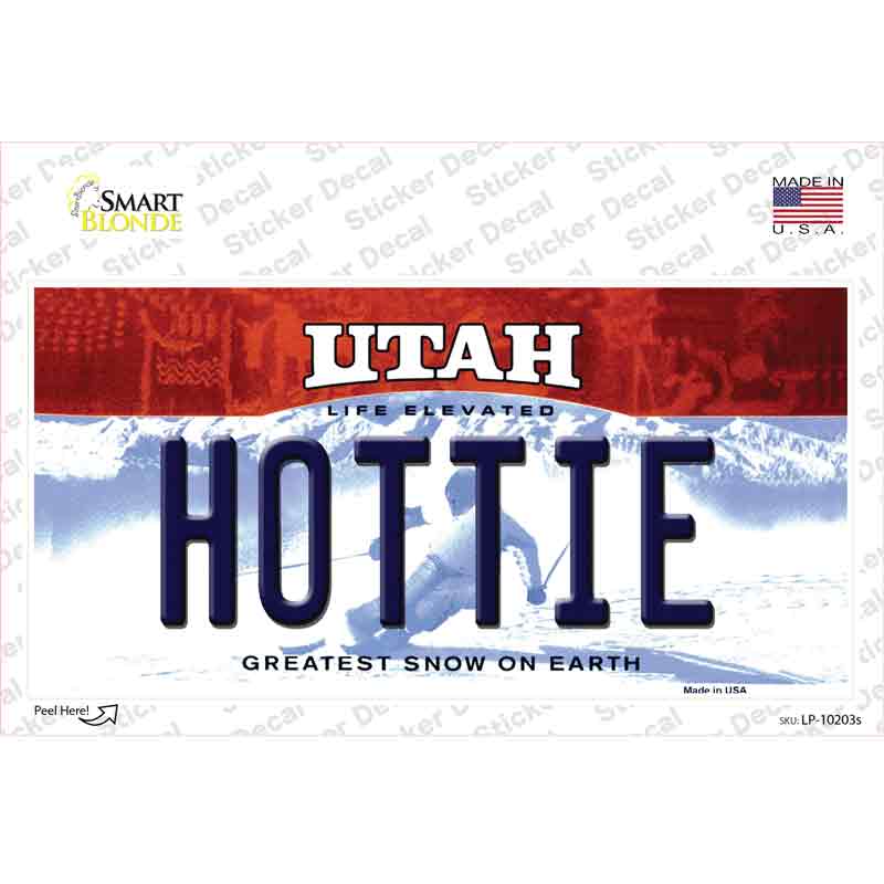 Hottie Utah Novelty Sticker Decal