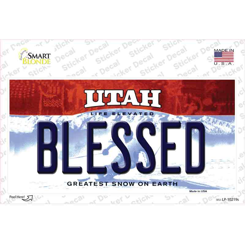 Blessed Utah Novelty Sticker Decal