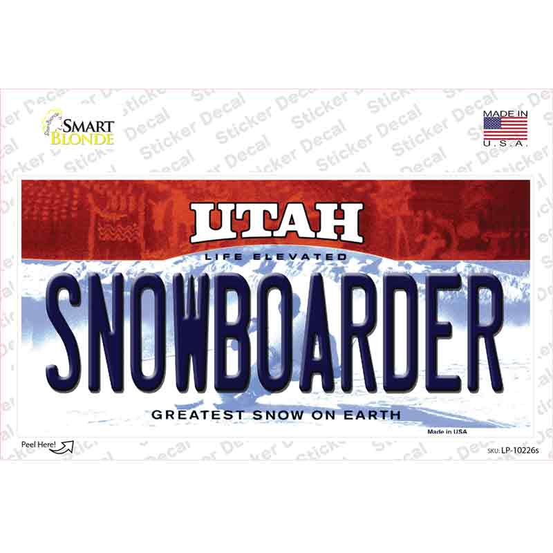 Snowboarder Utah Novelty Sticker Decal